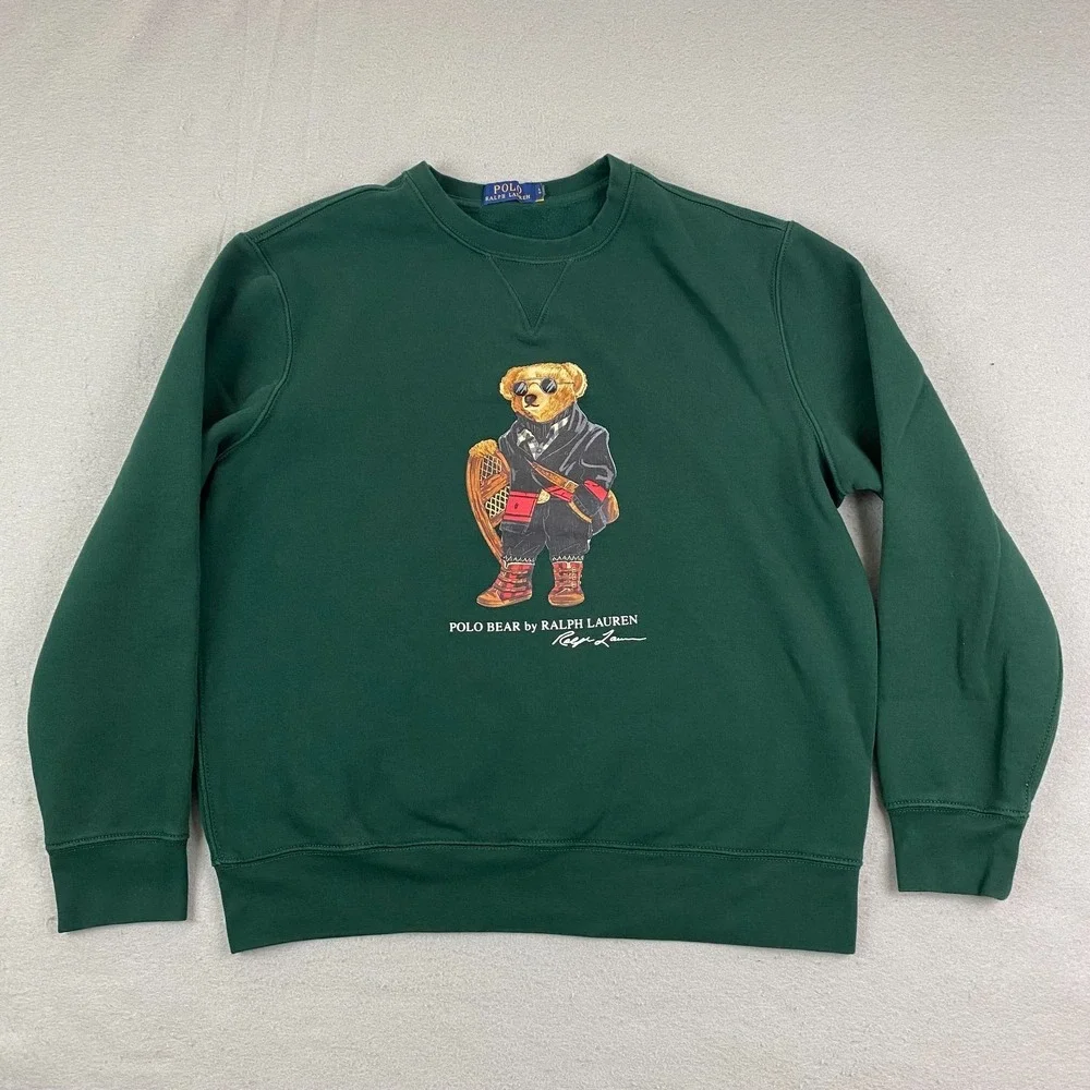 Ralph Lauren Polo Bear mens Sweatshirt Large Fleece Green